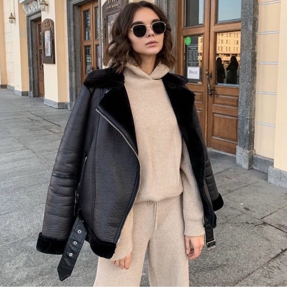 ZARA Double Faced Faux Leather Biker Jacket XS - Picture 3 of 15